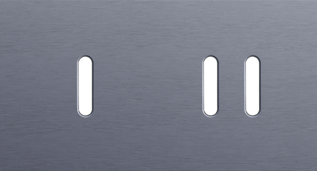 Plaque dbl h71 pr 1 commut smpl + 1 commut dbl,niko rocker alu blue grey brushed Niko Rocker