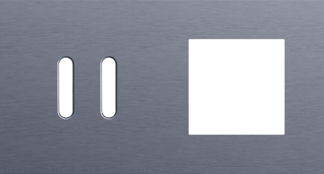 Plaque dbl h71 pr commut dbl + fct,niko rocker alu blue grey brushed Niko Rocker