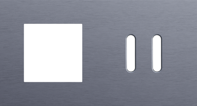 Plaque dbl h71 pr fct + commut dbl,niko rocker alu blue grey brushed Niko Rocker