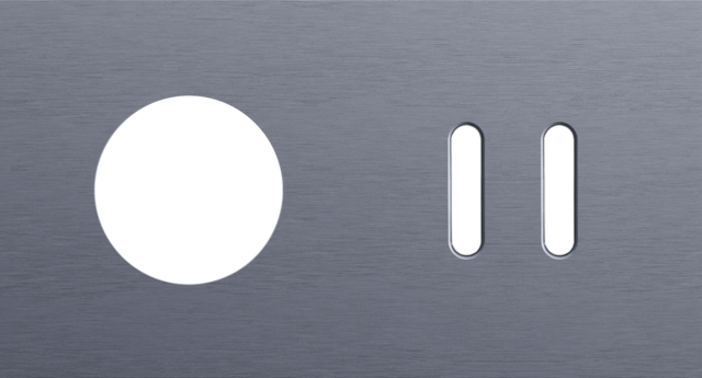 Plaque dbl h71 pr 1 prise + 1 commut dbl,niko rocker alu blue grey brushed Niko Rocker