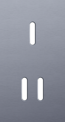 Plaque dbl v71 pr 1 commut smpl + 1 commut dbl,niko rocker alu blue grey brushed Niko Rocker