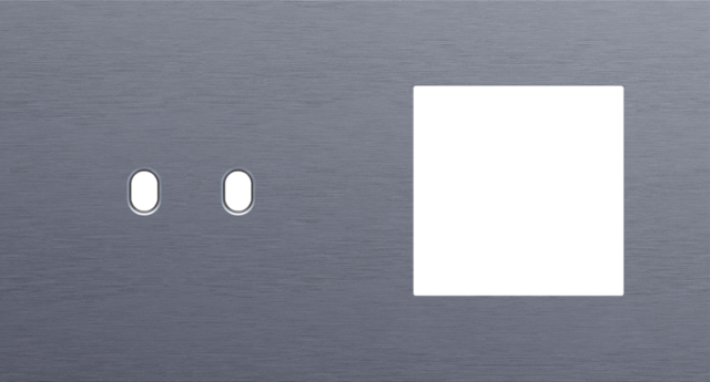 Plaque dbl h71 pr commut dbl + fct,niko toggle alu blue grey brushed Niko Toggle