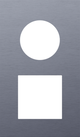 Plaque dbl v60 pr prise + fct,niko r&t alu blue grey brushed