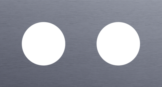 Plaque dbl 71 pr 2 prises,niko r&t alu blue grey brushed