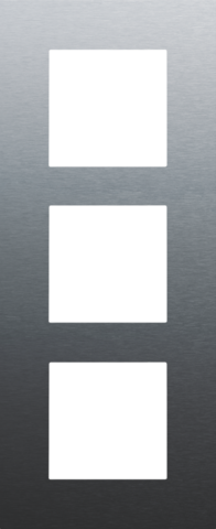 Plaque de recouvrement triple, entraxe de 60mm, verticale alu blue grey brushed Niko Pure