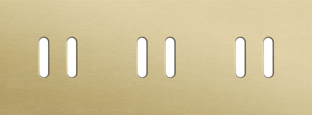 Plaque triple h71 pr 3 commut dbl,niko rocker alu gold brushed Niko Rocker
