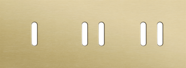 Plaque trpl h71 pr commut smpl + 2 commut dbl,niko rocker alu gold brushed Niko Rocker