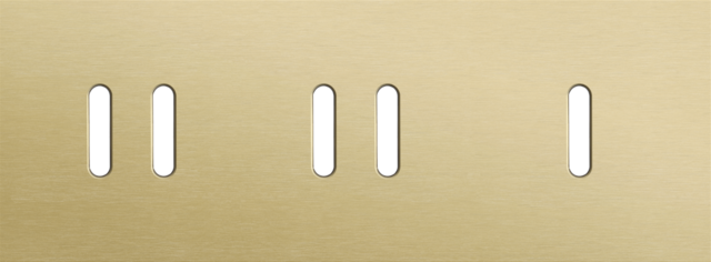 Plaque trpl h71 pr 2 commut dbl + commut smpl,niko rocker alu gold brushed Niko Rocker