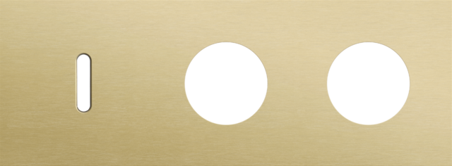 Plaque triple h71 pr 1 commut smpl + 2 prises,niko rocker alu gold brushed Niko Rocker