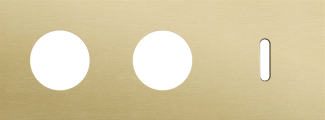 Plaque triple h71 pr 2 prises + 1 commut smpl,niko rocker alu gold brushed Niko Rocker