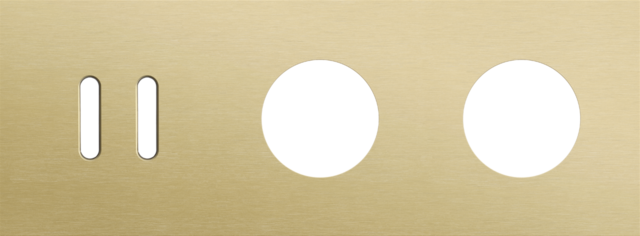 Plaque triple h71 pr 1 commut dbl + 2 prises,niko rocker alu gold brushed Niko Rocker