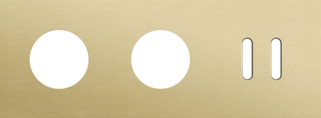 Plaque triple h71 pr 2 prises + 1 commut dbl,niko rocker alu gold brushed Niko Rocker