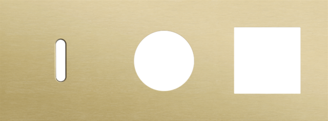 Plaque trpl h71 pr commut smpl + prise + fct,niko rocker alu gold brushed Niko Rocker