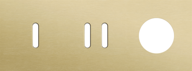 Plaque trpl h71 pr commut smpl + commut dbl + prise,niko rocker alu gold brushed Niko Rocker