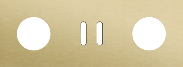 Plaque trpl h71 pr prise + commut dbl + prise,niko rocker alu gold brushed Niko Rocker