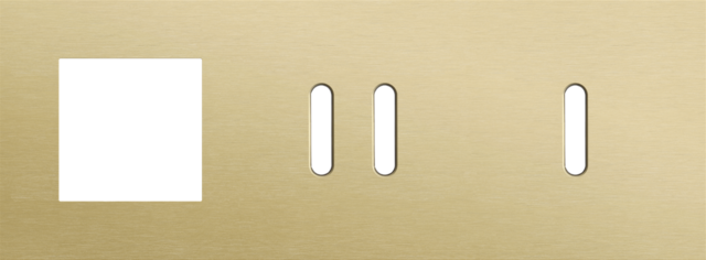 Plaque trpl h71 pr fct + commut dbl + commut smpl,niko rocker alu gold brushed Niko Rocker