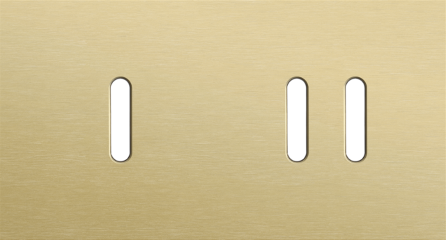 Plaque dbl h71 pr 1 commut smpl + 1 commut dbl,niko rocker alu gold brushed Niko Rocker