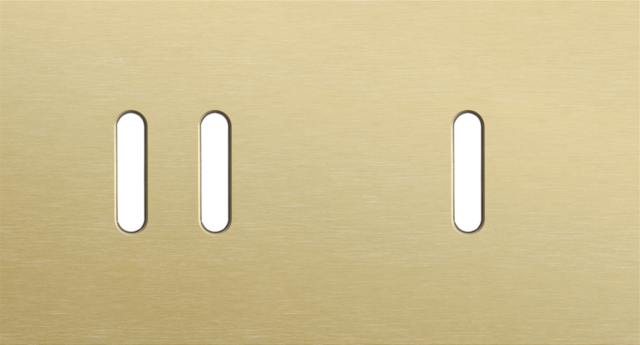 Plaque dbl h71 pr 1 commut dbl + 1 commut smpl,niko rocker alu gold brushed Niko Rocker