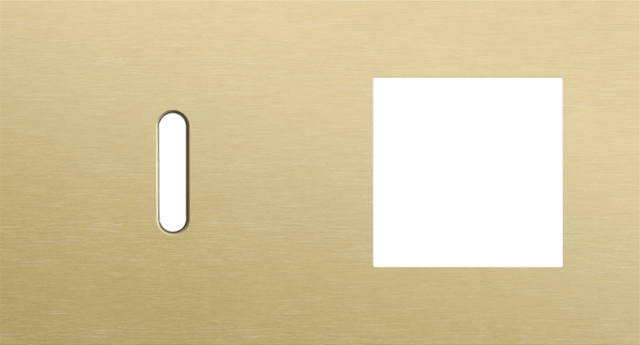 Plaque dbl h71 pr commut smpl + fct,niko rocker alu gold brushed Niko Rocker