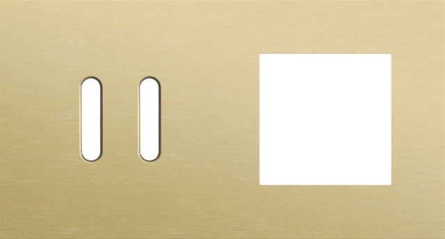 Plaque dbl h71 pr commut dbl + fct,niko rocker alu gold brushed Niko Rocker