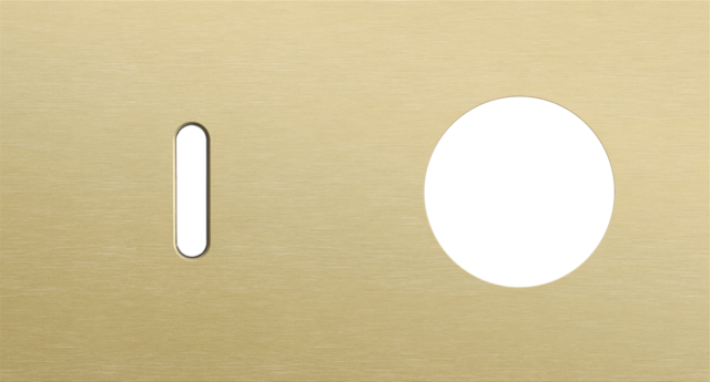 Plaque dbl h71 pr 1 commut smpl + 1 prise,niko rocker alu gold brushed Niko Rocker