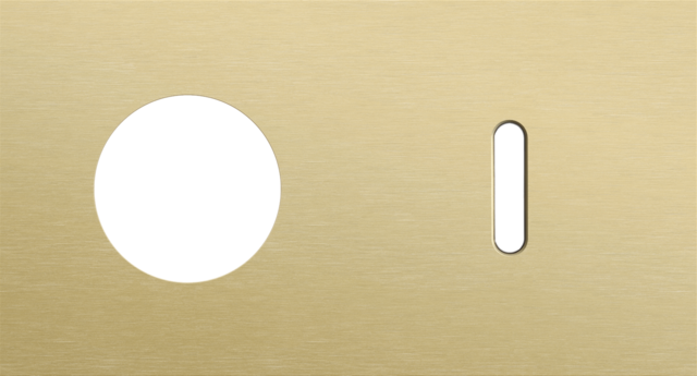 Plaque dbl h71 pr 1 prise + 1 commut smpl,niko rocker alu gold brushed Niko Rocker