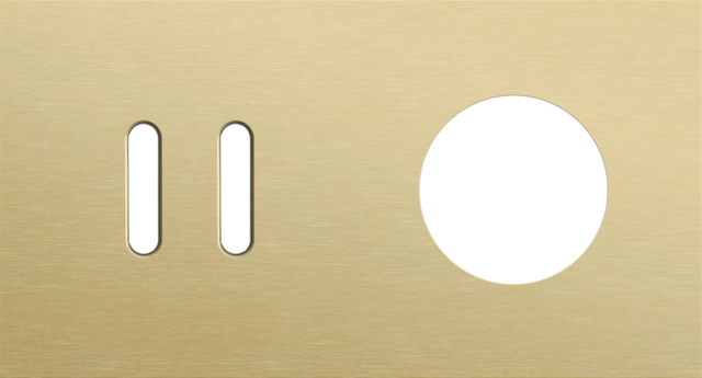 Plaque dbl h71 pr 1 commut dbl + 1 prise,niko rocker alu gold brushed Niko Rocker