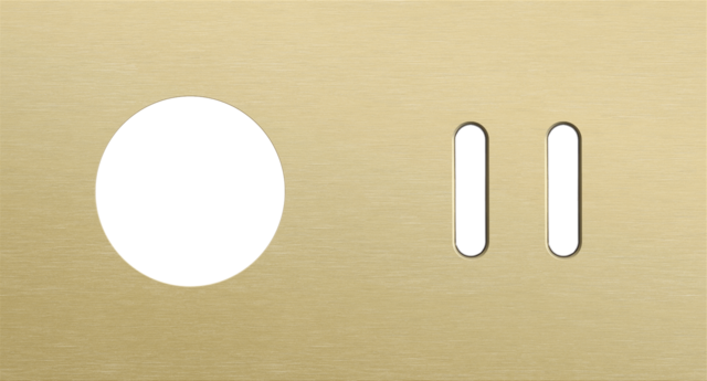 Plaque dbl h71 pr 1 prise + 1 commut dbl,niko rocker alu gold brushed Niko Rocker