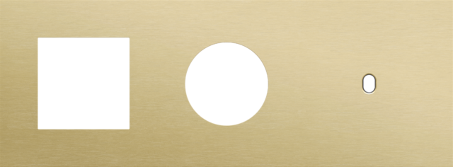 Plaque trpl h71 pr fct + prise + commut smpl,niko toggle alu gold brushed Niko Toggle