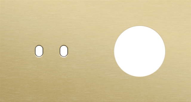 Plaque dbl h71 pr 1 commut dbl + 1 prise,niko toggle alu gold brushed Niko Toggle