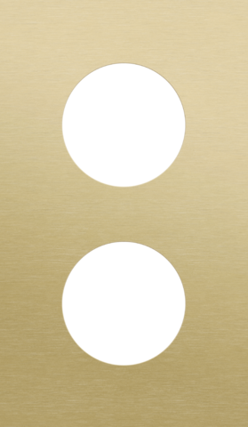 Plaque dbl 60 pr 2 prises,niko r&t alu gold brushed