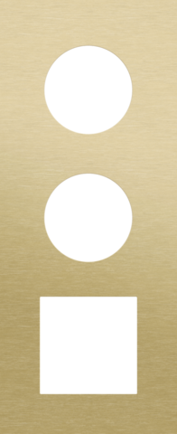 Plaque trpl v60 pr 2 prises + fct,niko r&t alu gold brushed