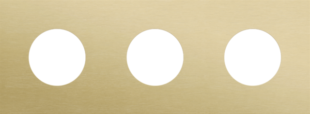 Plaque triple 71 pr 1 prise,niko r&t alu gold brushed