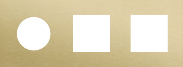 Plaque trpl h71 pr prise + 2 fct,niko r&t alu gold brushed