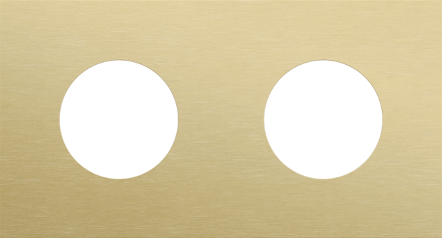 Plaque dbl 71 pr 2 prises,niko r&t alu gold brushed
