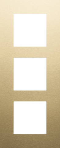Plaque de recouvrement triple, entraxe de 60mm, verticale alu gold brushed Niko Pure