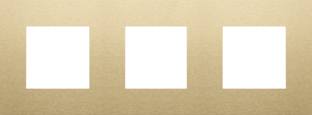 Plaque de recouvrement triple, entraxe de 71mm alu gold brushed Niko Pure