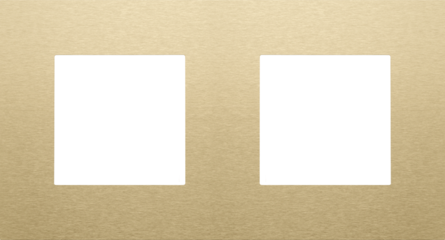 Plaque de recouvrement double, entraxe de 71mm alu gold brushed Niko Pure