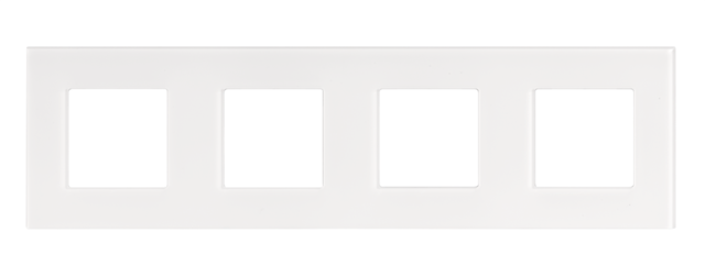 Plaque de recouvrement quadruple avec 71mm d'entraxe liquid snow white Niko Pure