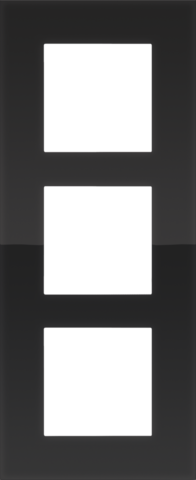 Plaque de recouvrement triple, 60mm d'entraxe, verticale liquid black Niko Pure