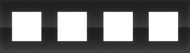 Plaque de recouvrement quadruple avec 71mm d'entraxe liquid black Niko Pure