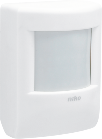 Détecteur mouvement 90°, portée détection à 15m, pr l'extérieur blanc Niko Home Control