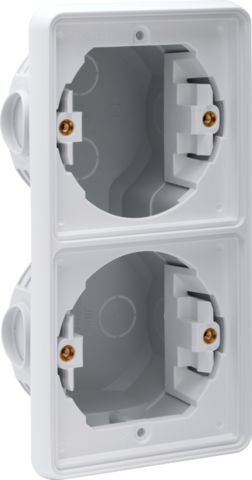Boîte d'encastrement double verticale étanche pour 2 fonctions gris