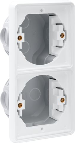 Boîte d'encastrement double verticale étanche pour 2 fonctions blanc