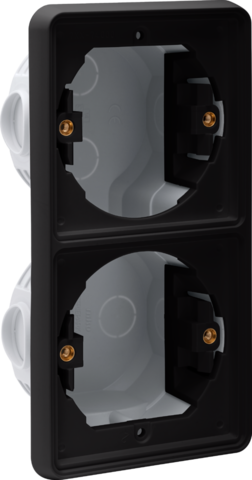 [NK761-74000] Boîte d'encastrement double verticale étanche pour 2 fonctions noir