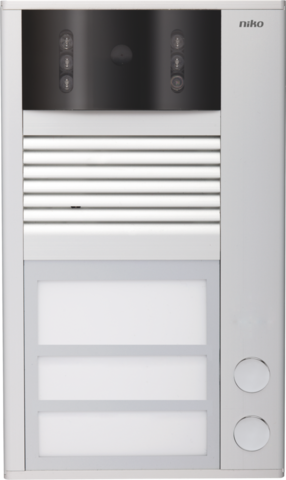 Poste extérieur en saillie, 16mm, 2 sonnettes et caméra