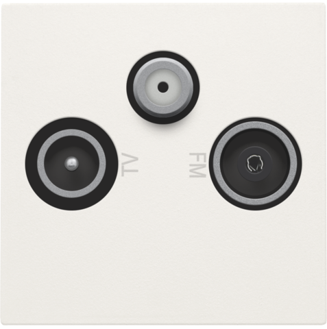 Set de finition double prise coaxiale simple et satellite white Niko Original