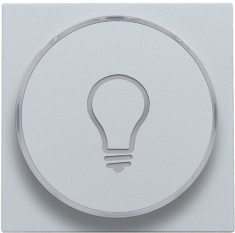 Finition avec symbole lampe pr bouton-poussoir 6a avec culot e10 sterling coated