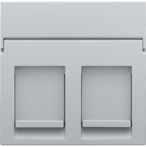 Enjoliveur data 2x rj45 utp cat 5e, sterling coated