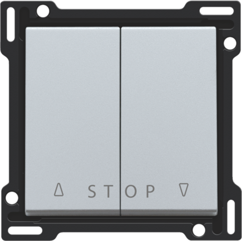 Set de finition bouton-poussoir double volets électronique sterling coated